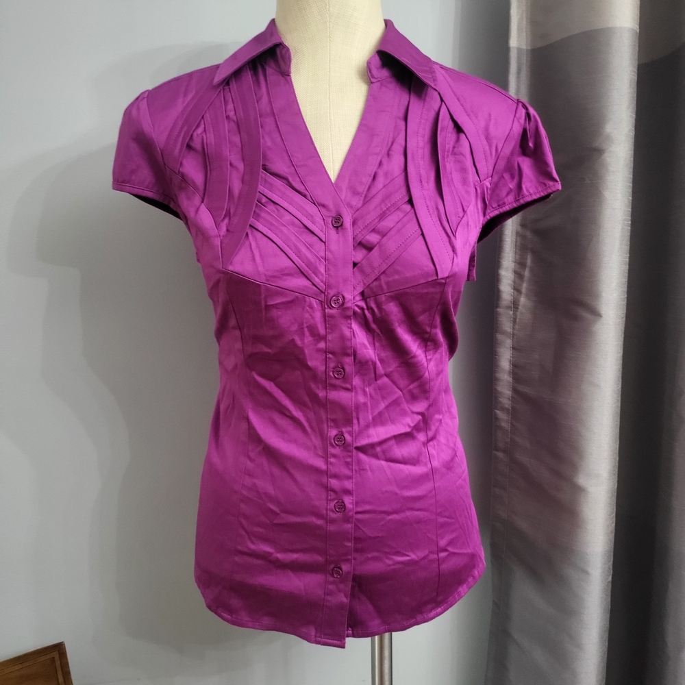 Fred David Magenta Cap Sleeve Blouse